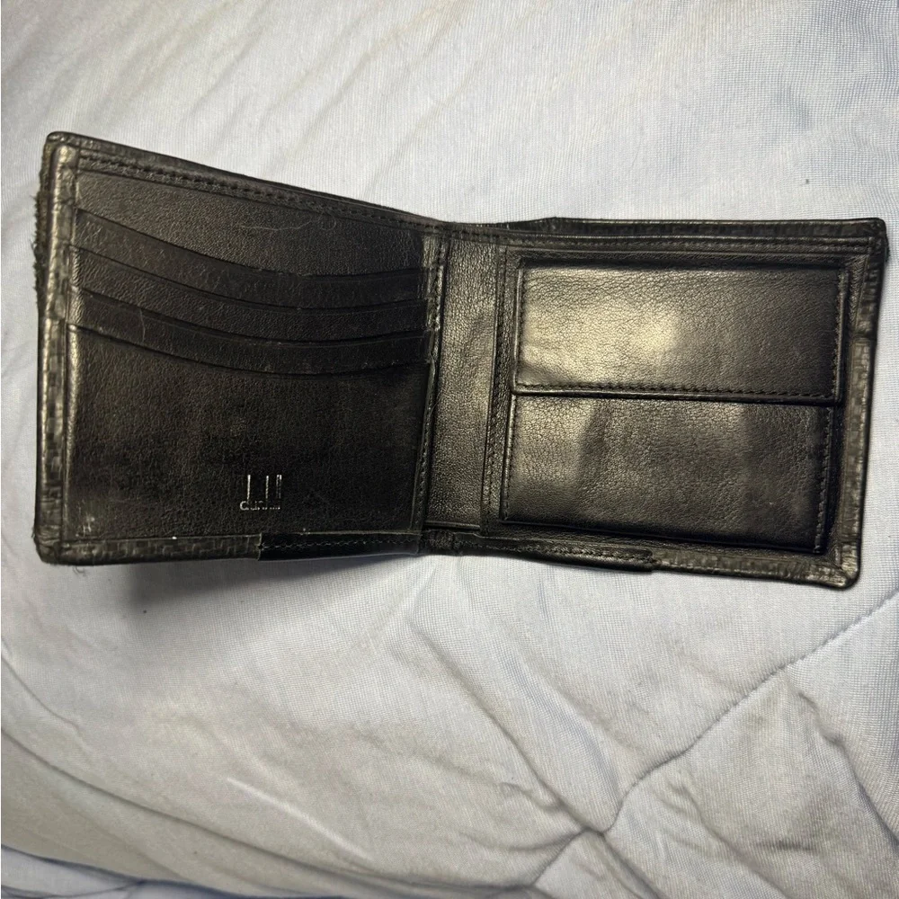 Dunhill Wallet Purse Bifold Black leather Mens T7991